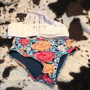 High Waisted Floral Bikini Set